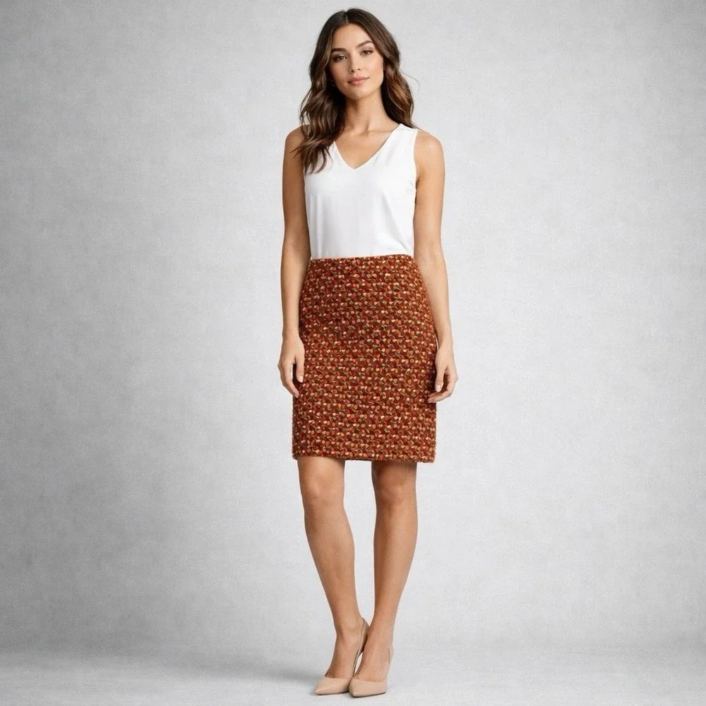 Kate Spade New York Women's Pencil Skirt Wool‎ Tweed Size 4 High Waist Work